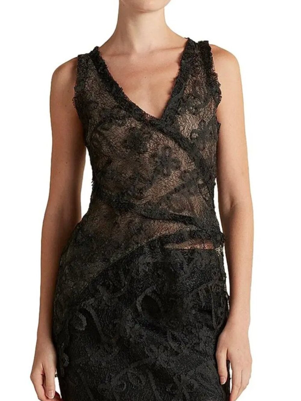 NWT Marina Moscone Women’s Lace Patchwork Top